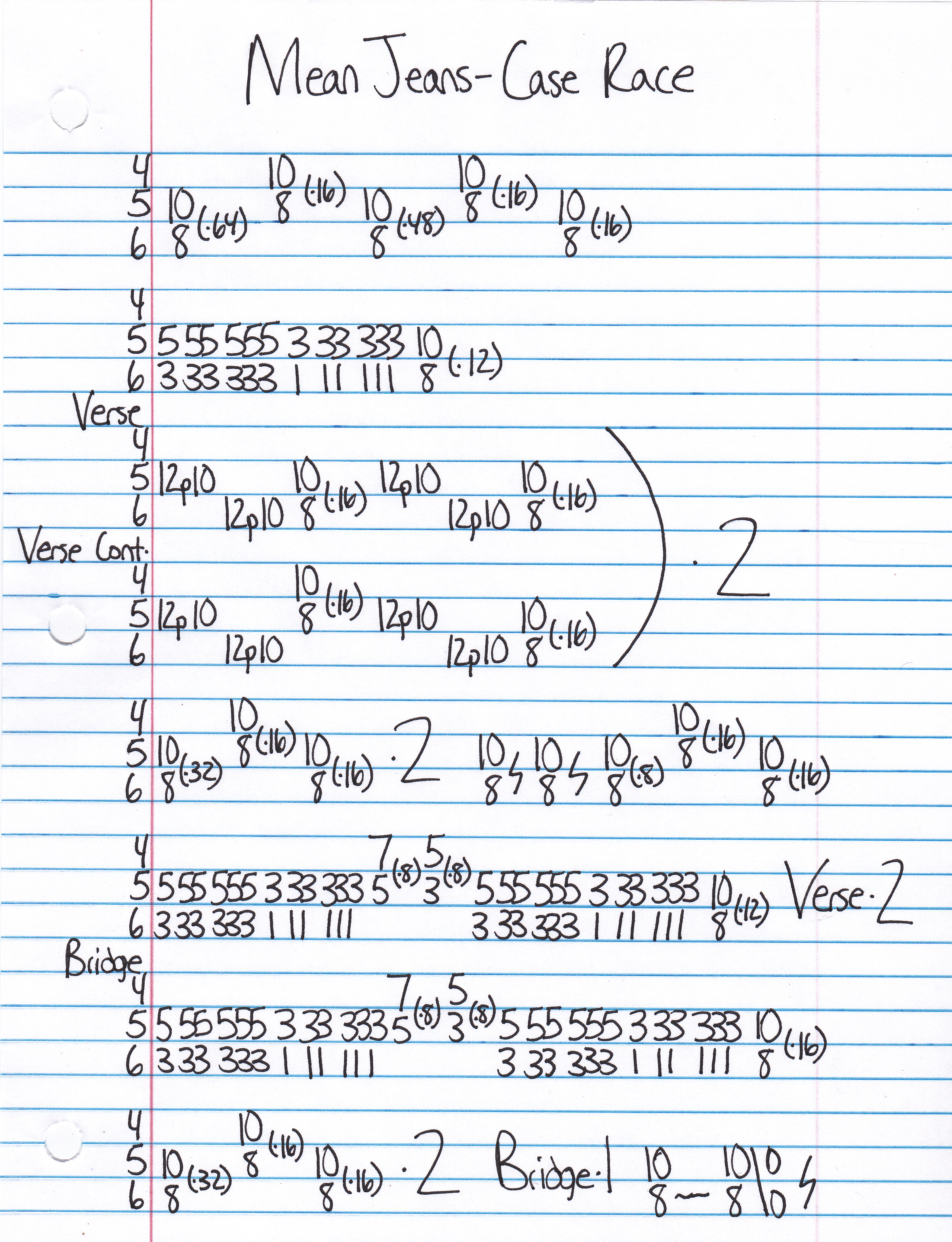 High quality guitar tab for Case Race by Mean Jeans off of the album Are You Serious?. ***Complete and accurate guitar tab!***